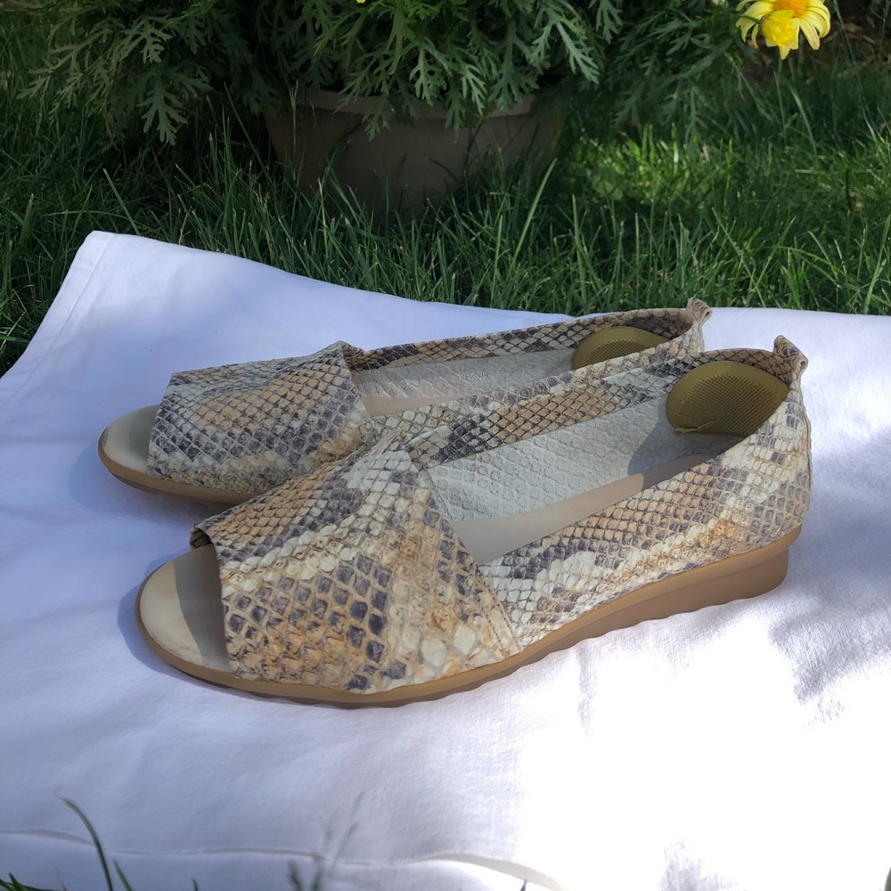 Snake print flats